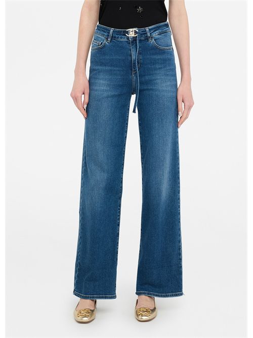 Jeans flare cropped con cintura LIU JO | UF5101D0264/78899